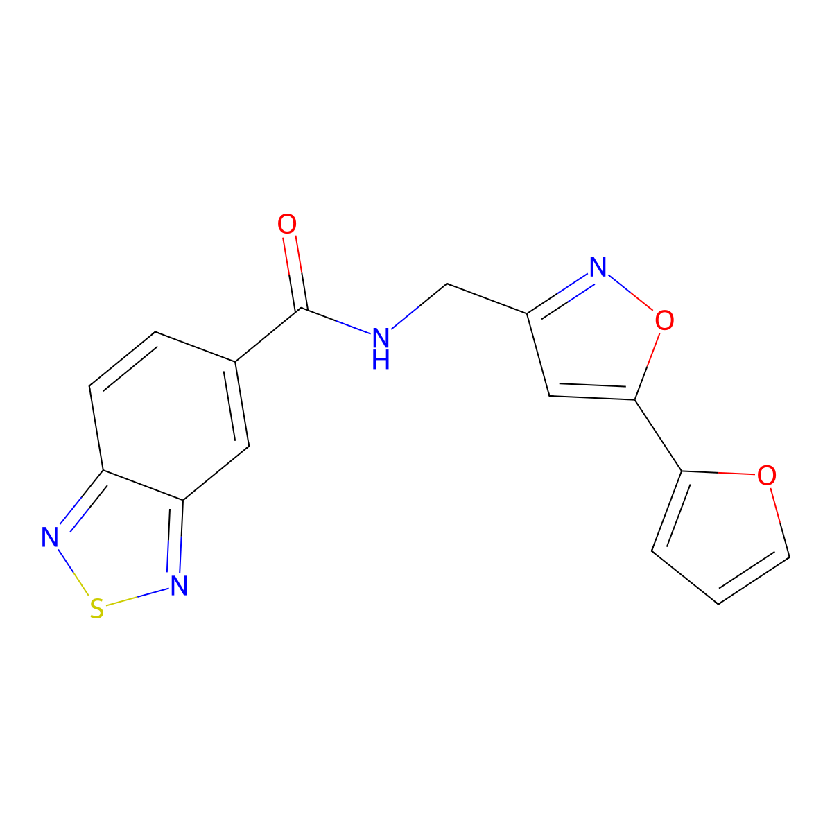 N-((5-(furan-2-yl)isoxazol-3-yl)methyl)benzo[c][1,2,5]thiadiazole-5-carboxamide molecular structure, CAS 1209819-56-6