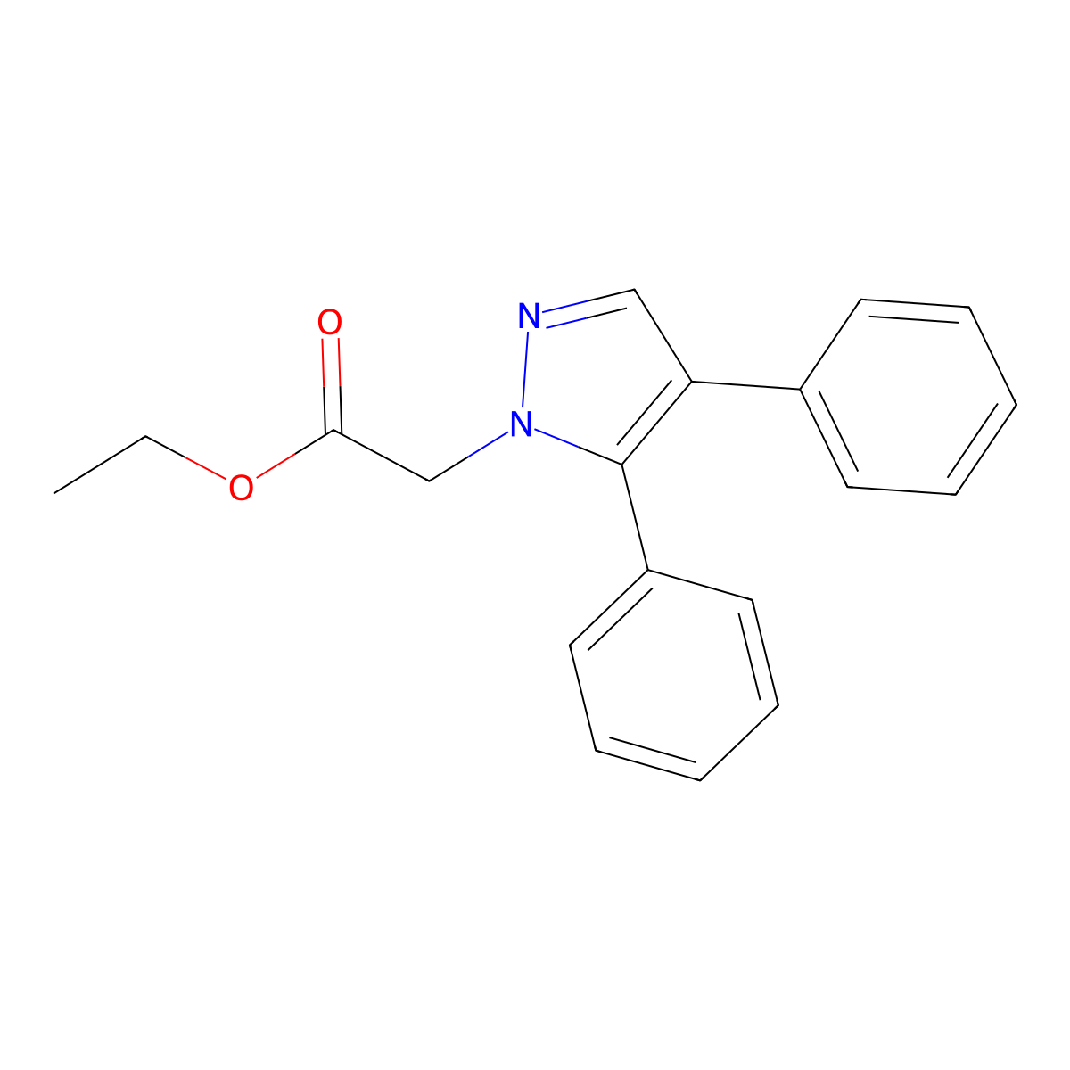 4,5-Diphenyl-1-(ethoxycarbonylmethyl)-pyrazole molecular structure, CAS 120982-79-8