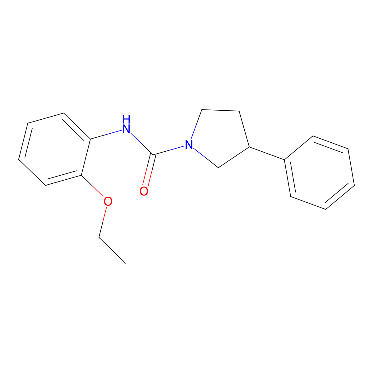 N-(2-ethoxyphenyl)-3-phenylpyrrolidine-1-carboxamide molecular structure, CAS 1209823-89-1