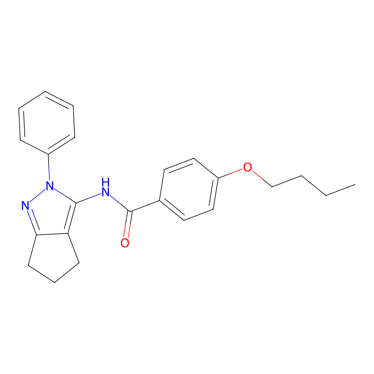 4-butoxy-N-{2-phenyl-2H,4H,5H,6H-cyclopenta[c]pyrazol-3-yl}benzamide molecular structure, CAS 1209827-98-4