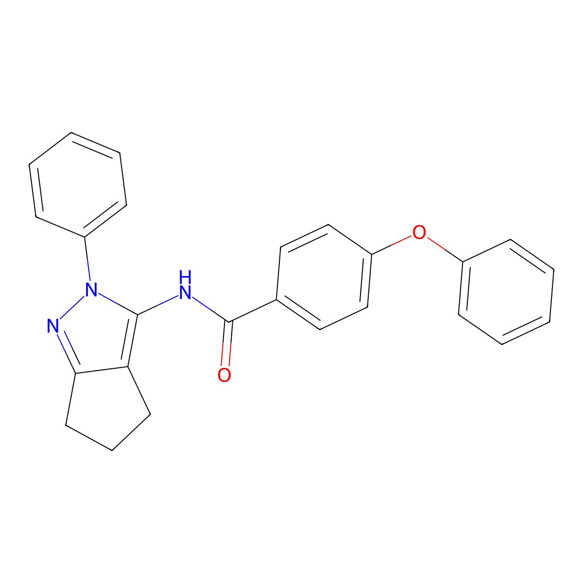4-phenoxy-N-(2-phenyl-2,4,5,6-tetrahydrocyclopenta[c]pyrazol-3-yl)benzamide molecular structure, CAS 1209829-46-8