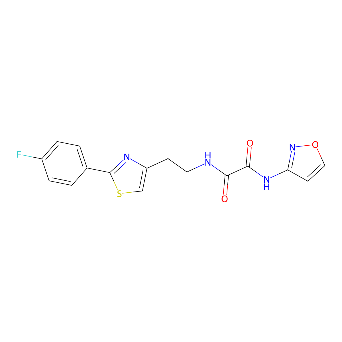 N1-(2-(2-(4-fluorophenyl)thiazol-4-yl)ethyl)-N2-(isoxazol-3-yl)oxalamide molecular structure, CAS 1209829-47-9