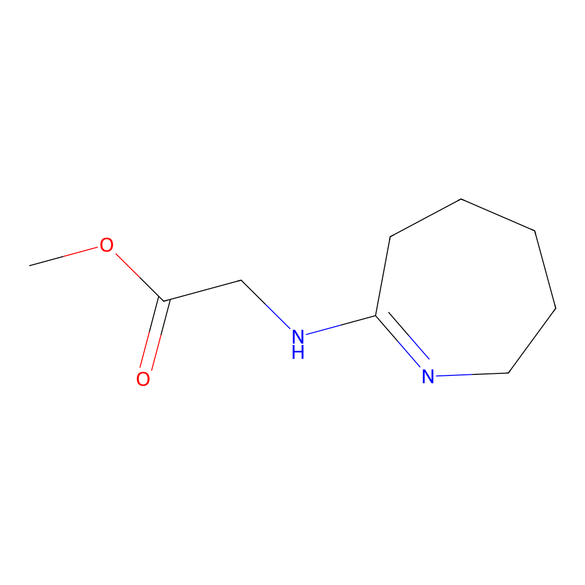 methyl 2-[(3,4,5,6-tetrahydro-2H-azepin-7-yl)amino]acetate molecular structure, CAS 1209829-99-1