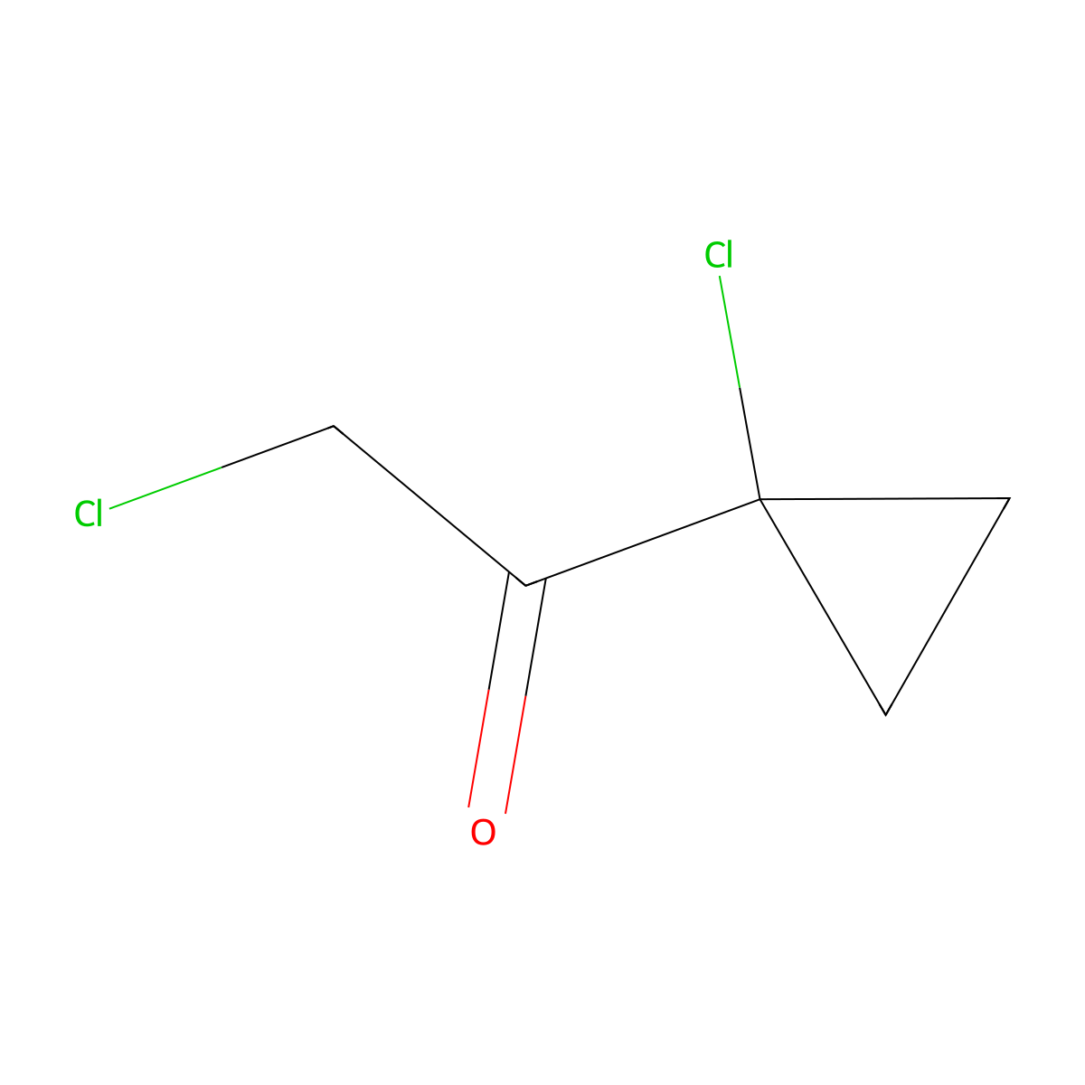 Ethanone, 2-chloro-1-(1-chlorocyclopropyl)- molecular structure, CAS 120983-72-4