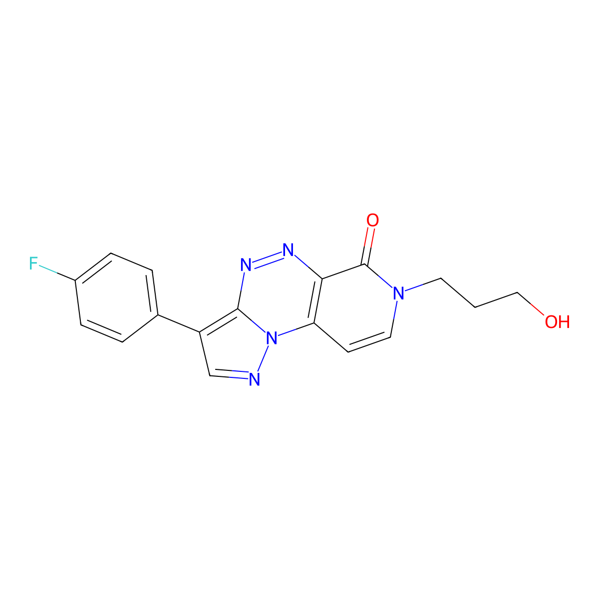 3-(4-fluorophenyl)-7-(3-hydroxypropyl)pyrazolo[5,1-c]pyrido[4,3-e][1,2,4]triazin-6(7H)-one molecular structure, CAS 1209831-03-7