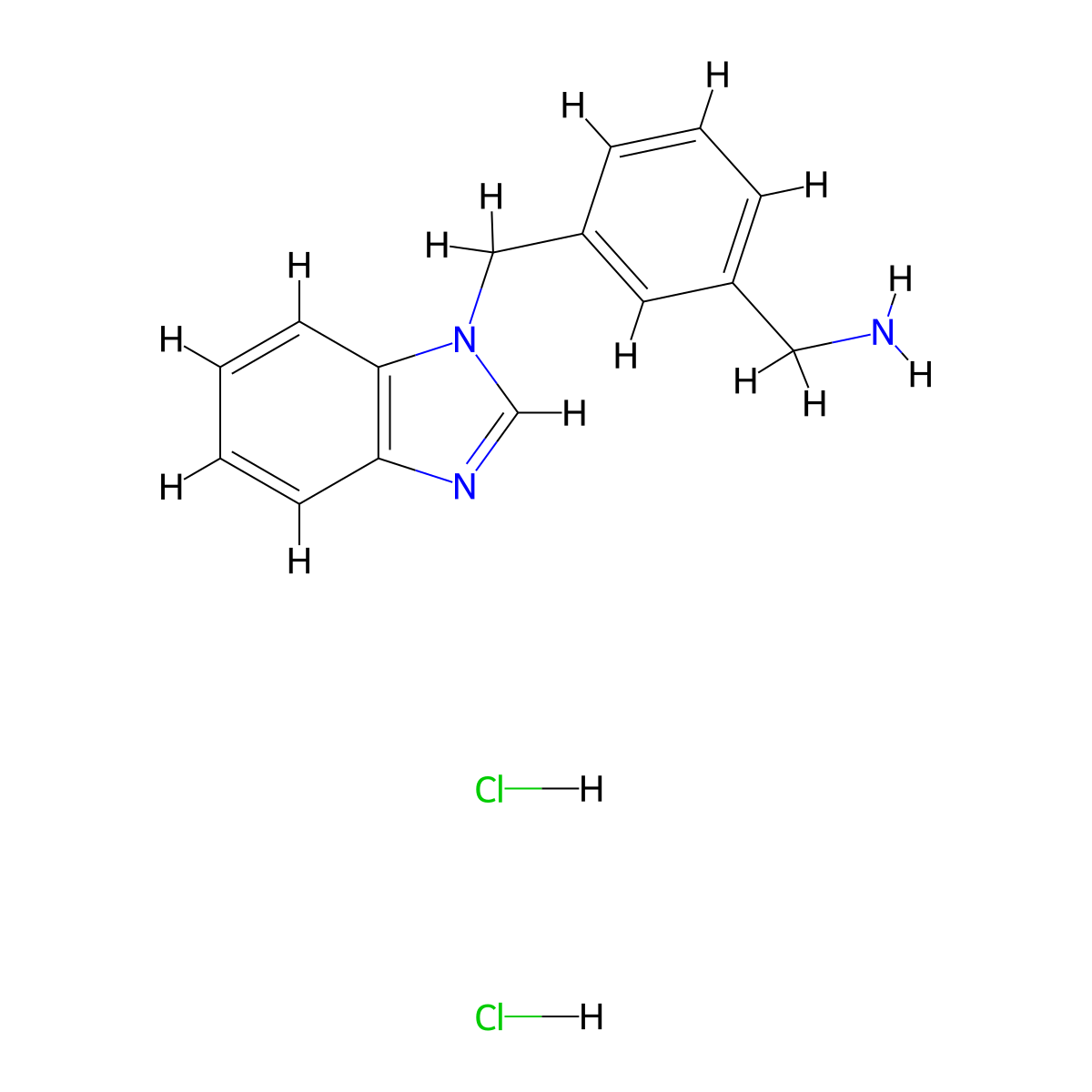 [3-(1H-1,3-benzodiazol-1-ylmethyl)phenyl]methanamine dihydrochloride molecular structure, CAS 1209831-39-9