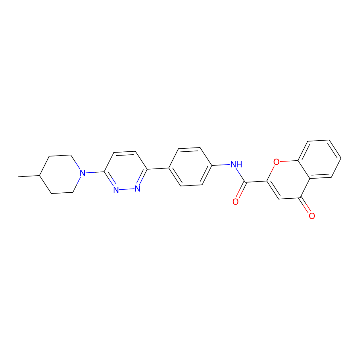 N-{4-[6-(4-methylpiperidin-1-yl)pyridazin-3-yl]phenyl}-4-oxo-4H-chromene-2-carboxamide molecular structure, CAS 1209832-34-7