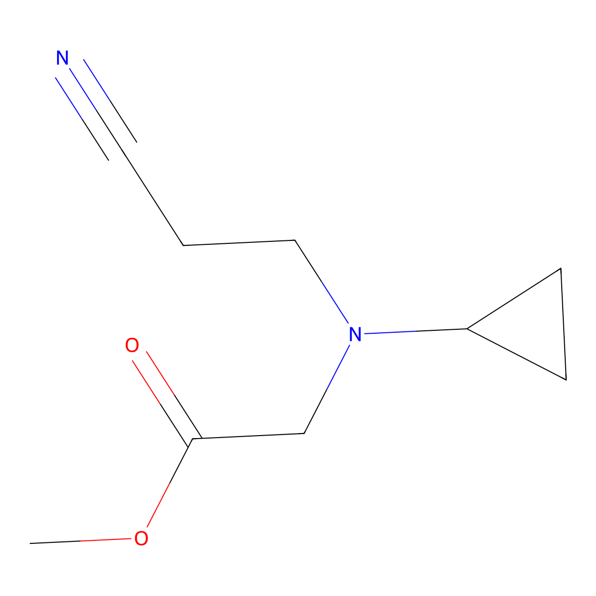 Methyl 2-[(2-cyanoethyl)(cyclopropyl)amino]acetate molecular structure, CAS 1209834-14-9