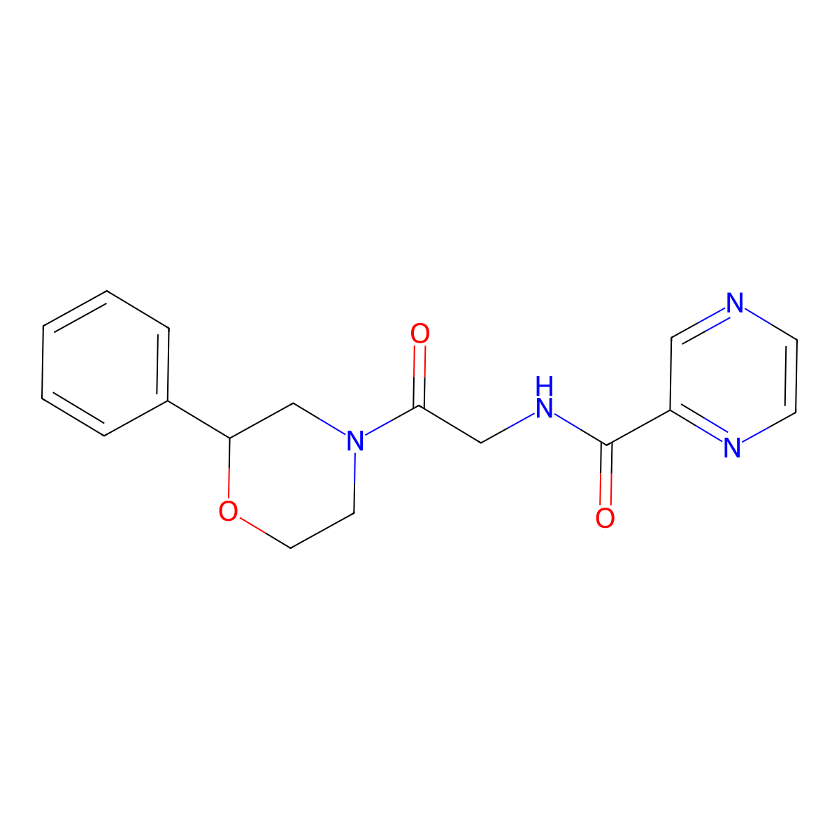 N-[2-oxo-2-(2-phenylmorpholino)ethyl]-2-pyrazinecarboxamide molecular structure, CAS 1209834-59-2