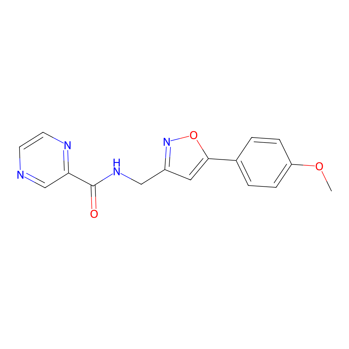 N-((5-(4-methoxyphenyl)isoxazol-3-yl)methyl)pyrazine-2-carboxamide molecular structure, CAS 1209837-14-8
