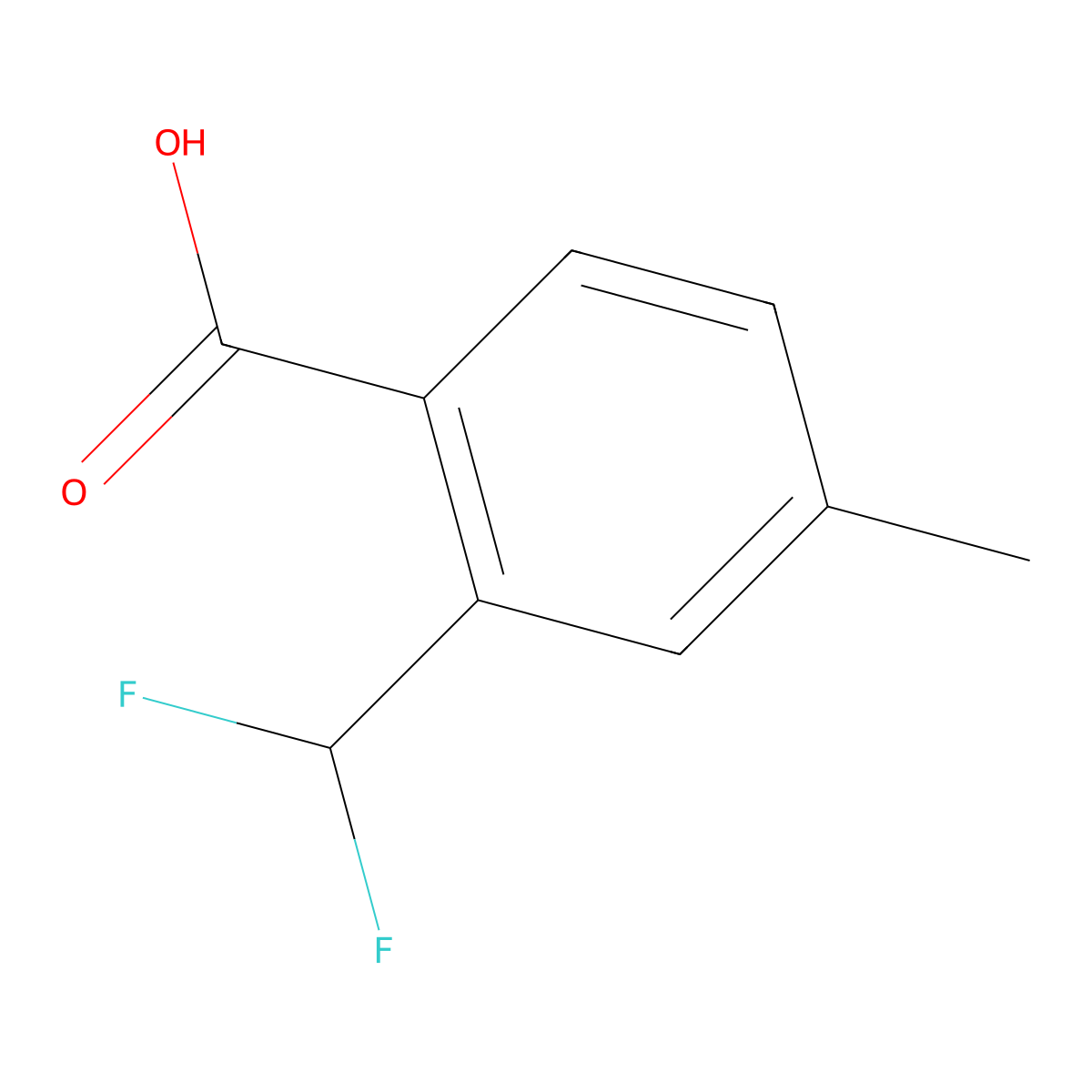 2-(Difluoromethyl)-4-methylbenzoic acid molecular structure, CAS 120985-65-1