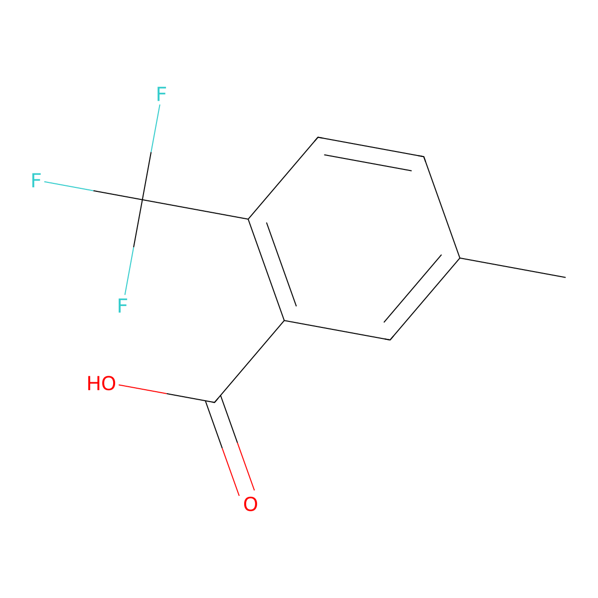 5-Methyl-2-(trifluoromethyl)benzoic acid molecular structure, CAS 120985-68-4