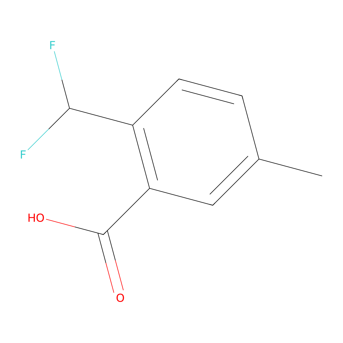 2-(Difluoromethyl)-5-methylbenzoic acid molecular structure, CAS 120985-69-5