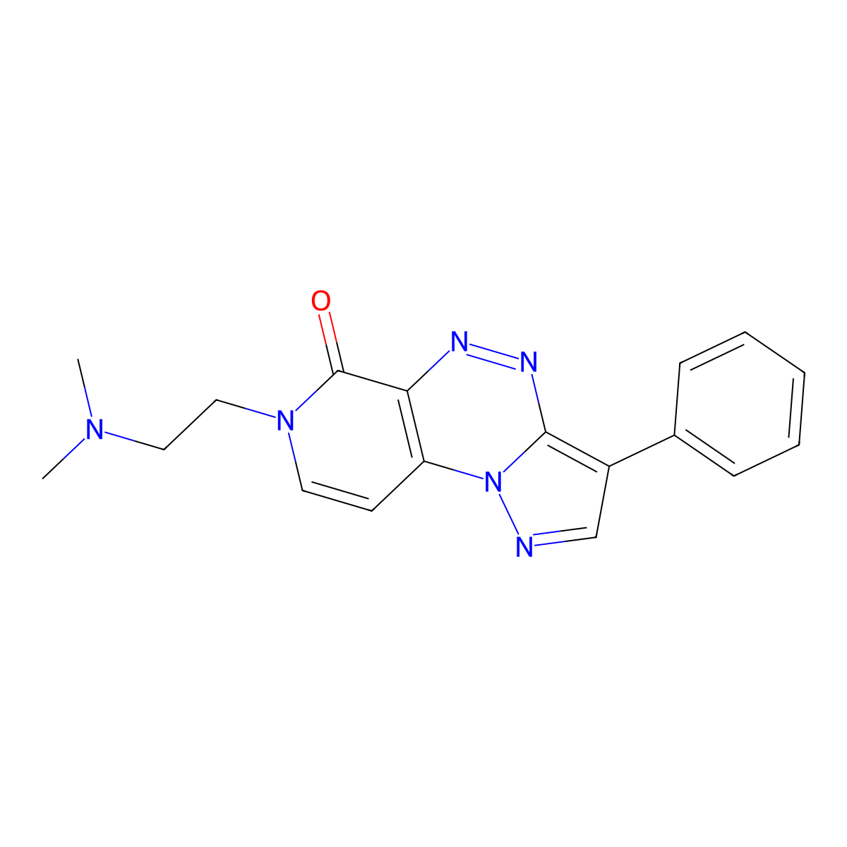 7-[2-(dimethylamino)ethyl]-3-phenylpyrazolo[5,1-c]pyrido[4,3-e][1,2,4]triazin-6(7H)-one molecular structure, CAS 1209854-71-6