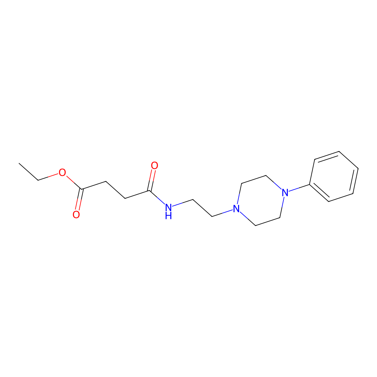 Ethyl 4-oxo-4-((2-(4-phenylpiperazin-1-yl)ethyl)amino)butanoate molecular structure, CAS 1209855-75-3