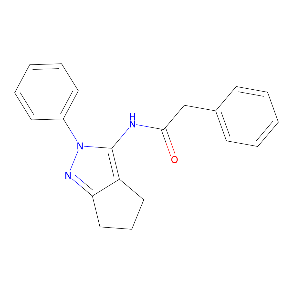 2-phenyl-N-{2-phenyl-2H,4H,5H,6H-cyclopenta[c]pyrazol-3-yl}acetamide molecular structure, CAS 1209856-28-9