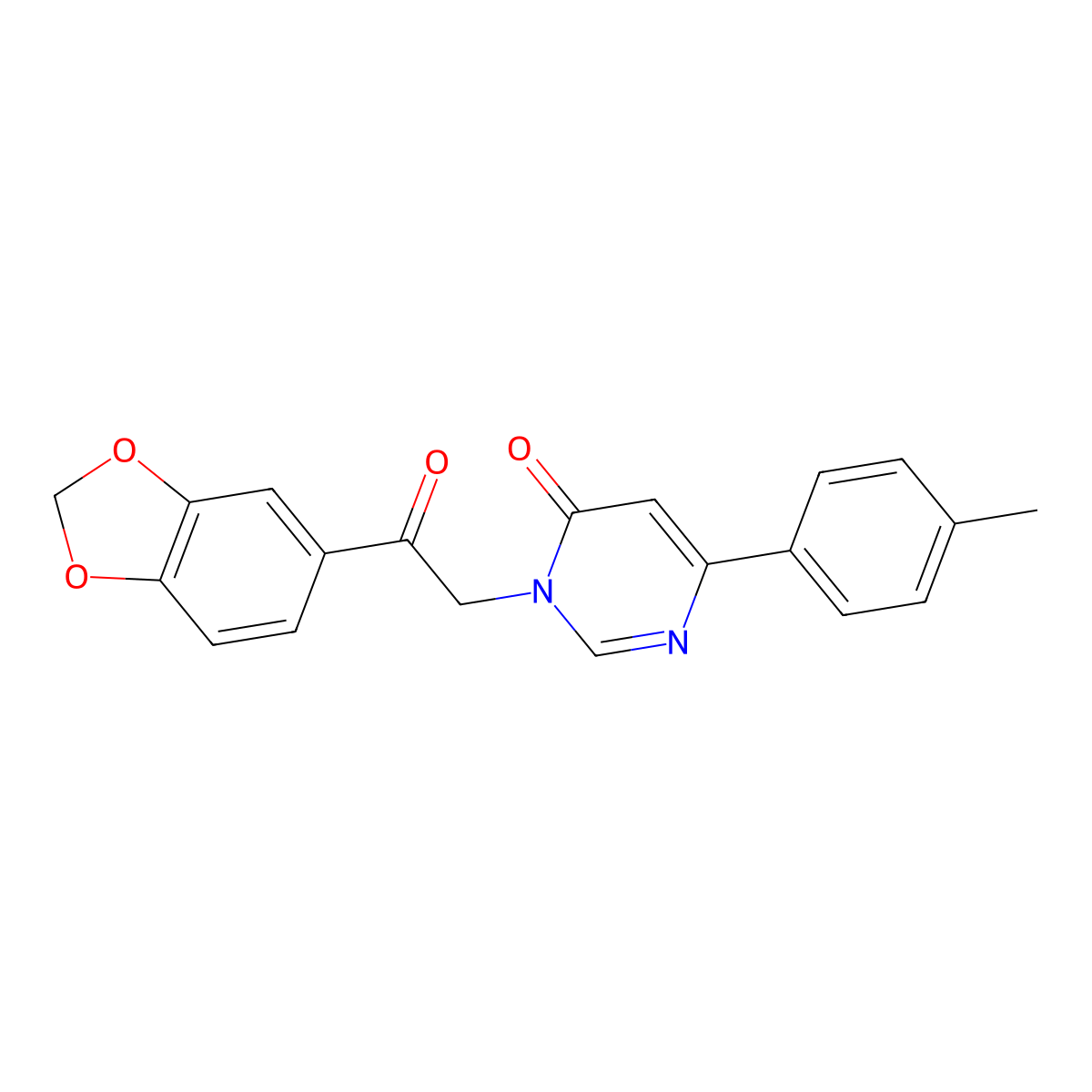 3-(2-(benzo[d][1,3]dioxol-5-yl)-2-oxoethyl)-6-(p-tolyl)pyrimidin-4(3H)-one molecular structure, CAS 1209857-56-6