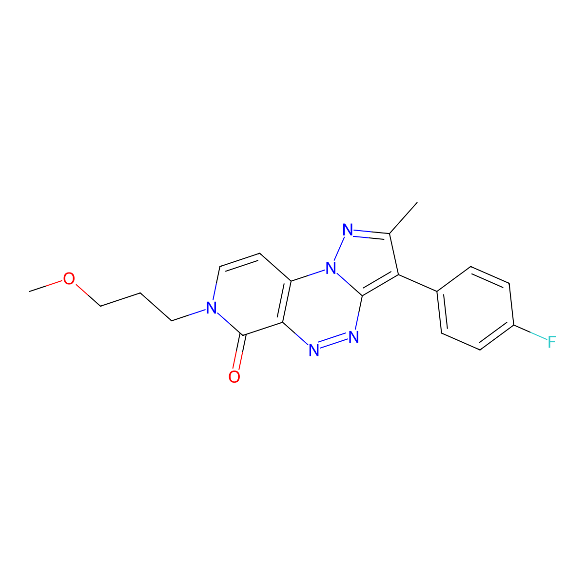 3-(4-fluorophenyl)-7-(3-methoxypropyl)-2-methylpyrazolo[5,1-c]pyrido[4,3-e][1,2,4]triazin-6(7H)-one molecular structure, CAS 1209862-38-3