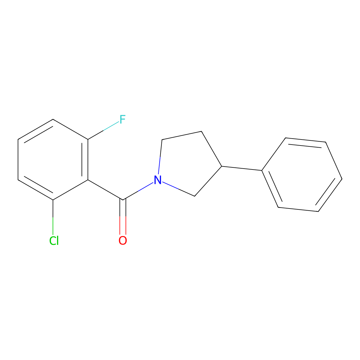 1-(2-Chloro-6-fluorobenzoyl)-3-phenylpyrrolidine molecular structure, CAS 1209865-32-6