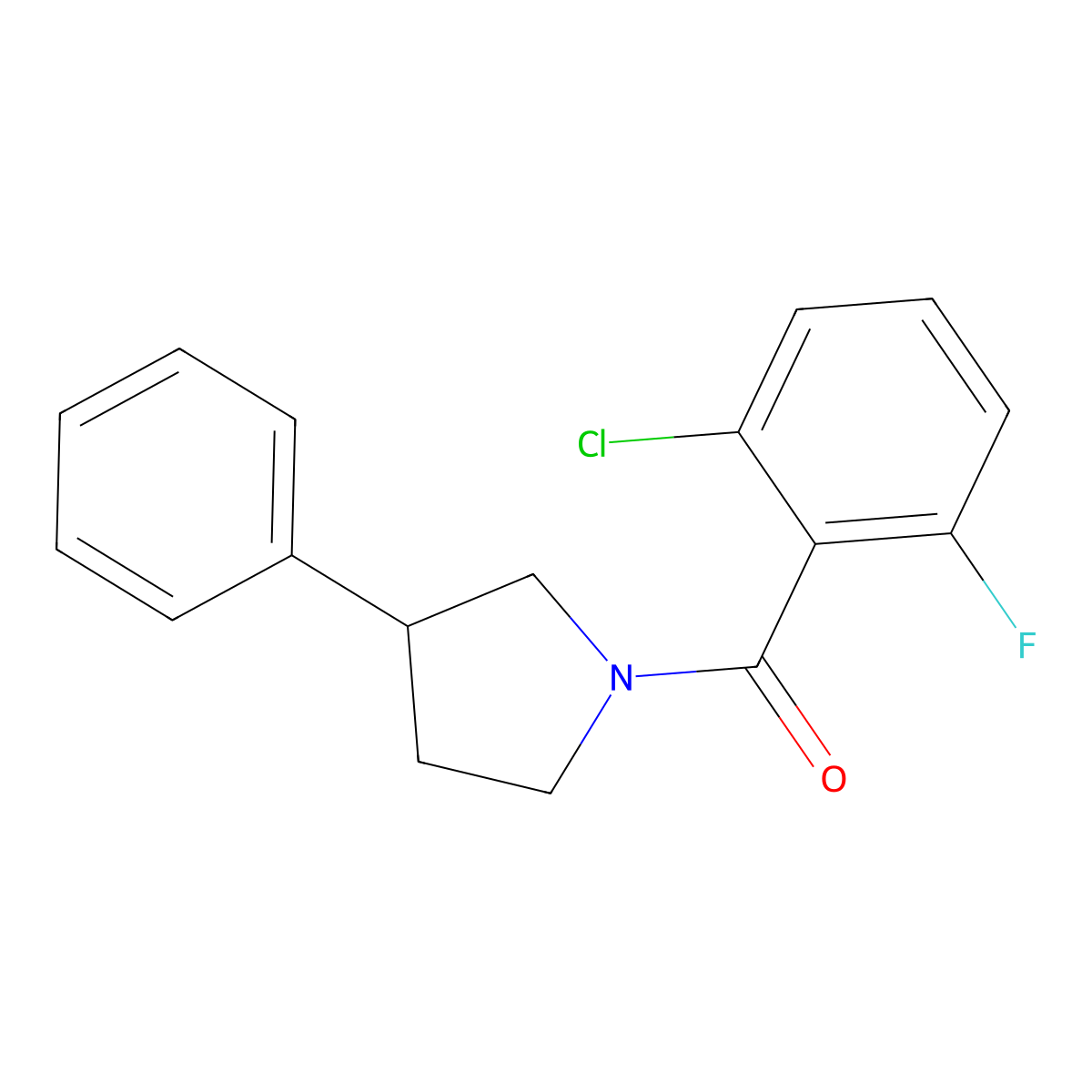 1-(2-Chloro-6-fluorobenzoyl)-3-phenylpyrrolidine molecular structure, CAS 1209865-32-6