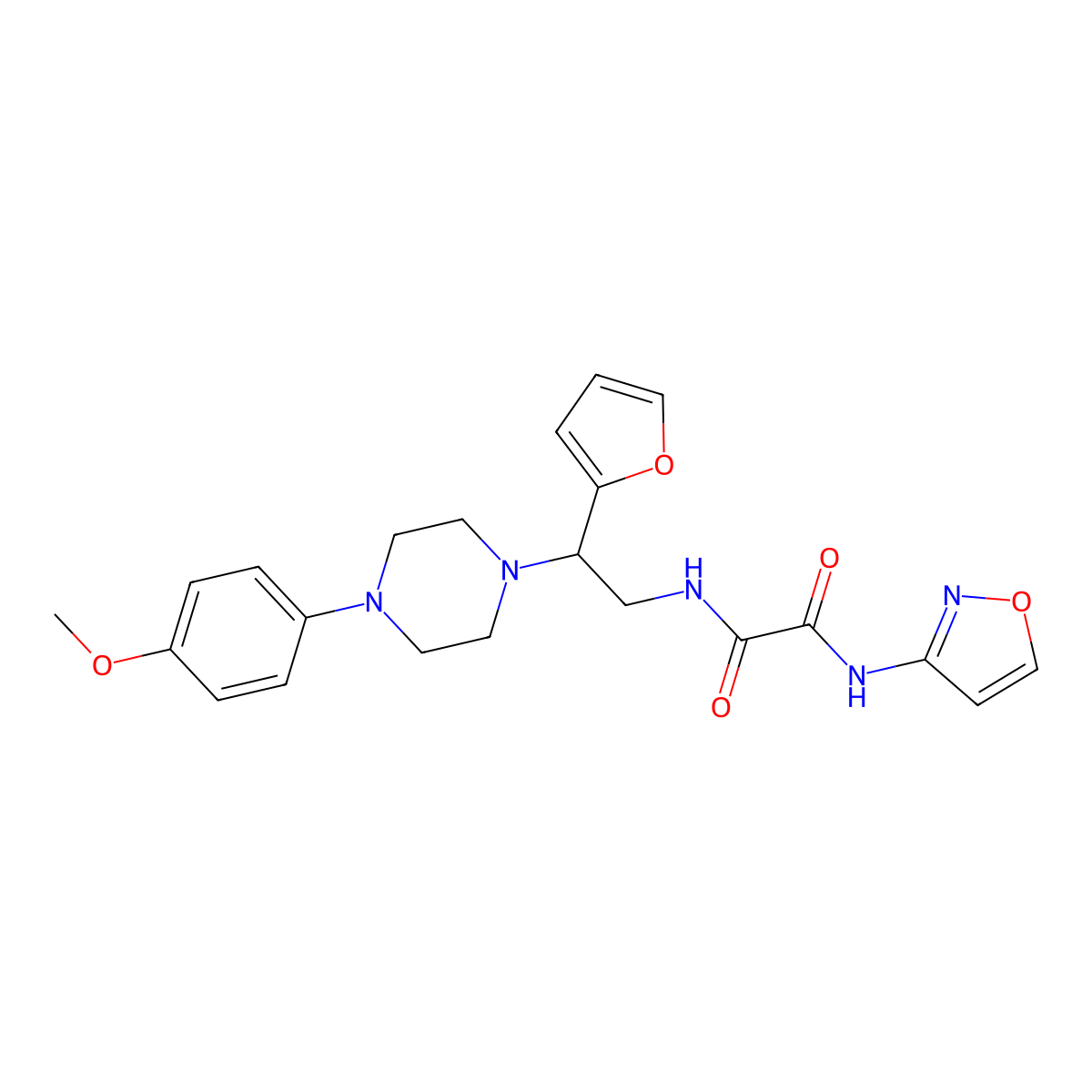 N1-(2-(furan-2-yl)-2-(4-(4-methoxyphenyl)piperazin-1-yl)ethyl)-N2-(isoxazol-3-yl)oxalamide molecular structure, CAS 1209870-66-5
