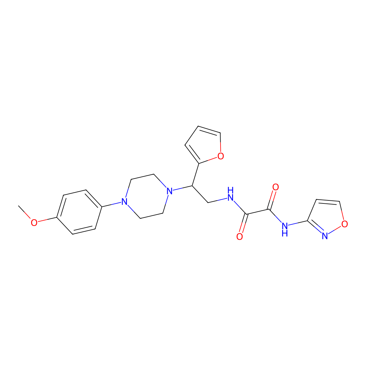 N1-(2-(furan-2-yl)-2-(4-(4-methoxyphenyl)piperazin-1-yl)ethyl)-N2-(isoxazol-3-yl)oxalamide molecular structure, CAS 1209870-66-5