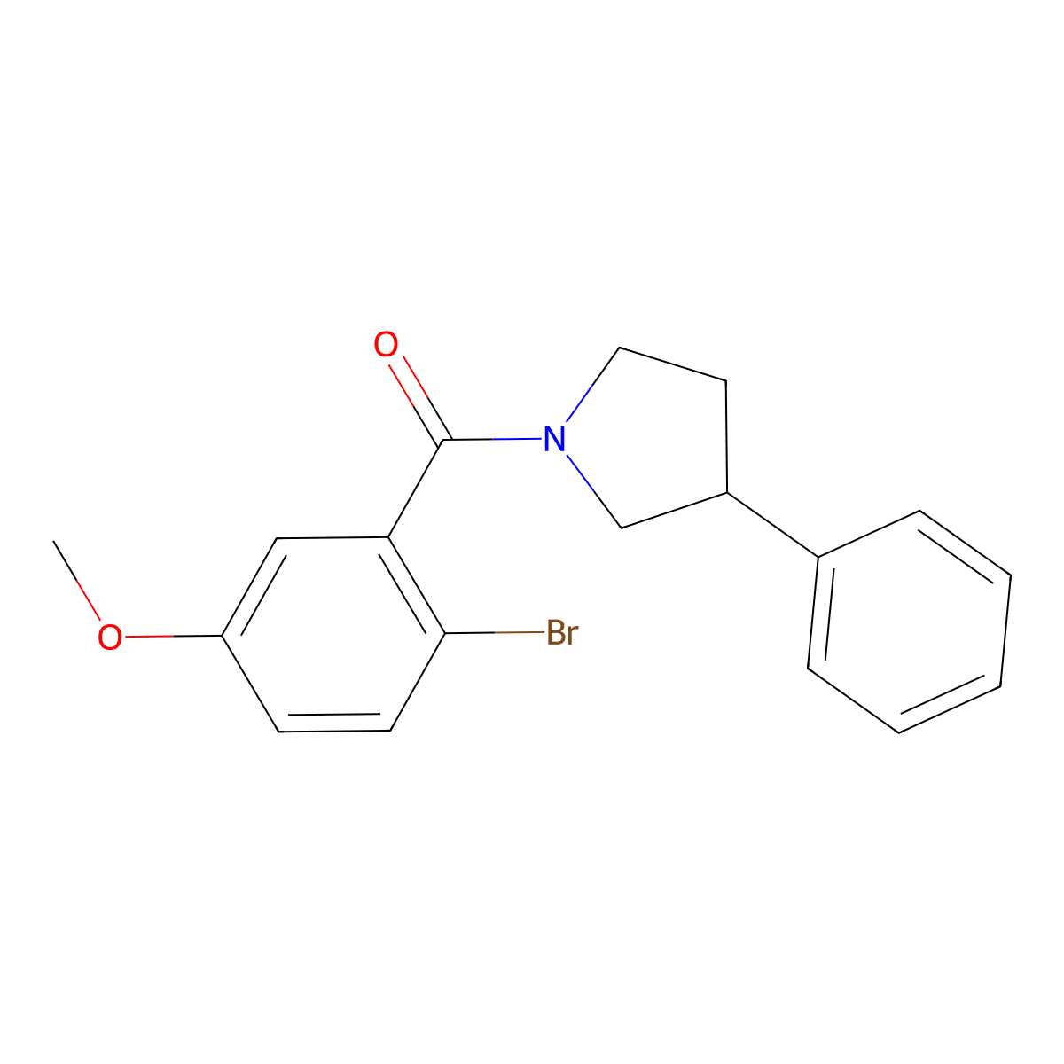 (2-Bromo-5-methoxyphenyl)(3-phenylpyrrolidin-1-yl)methanone molecular structure, CAS 1209876-06-1