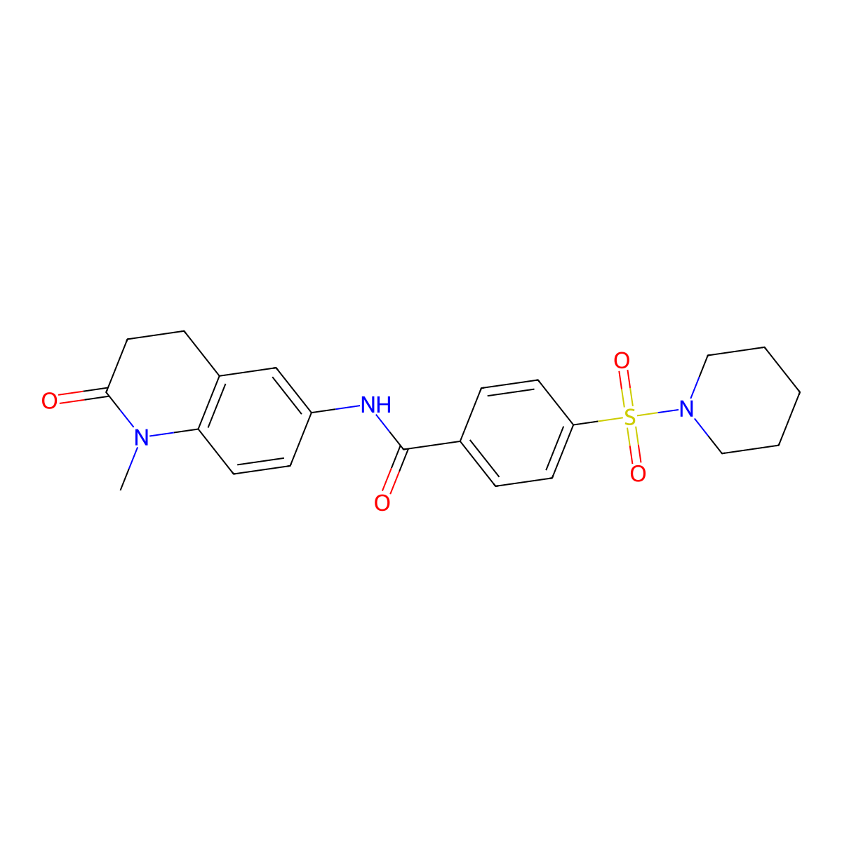 N-(1-methyl-2-oxo-1,2,3,4-tetrahydroquinolin-6-yl)-4-(piperidin-1-ylsulfonyl)benzamide molecular structure, CAS 1209878-40-9