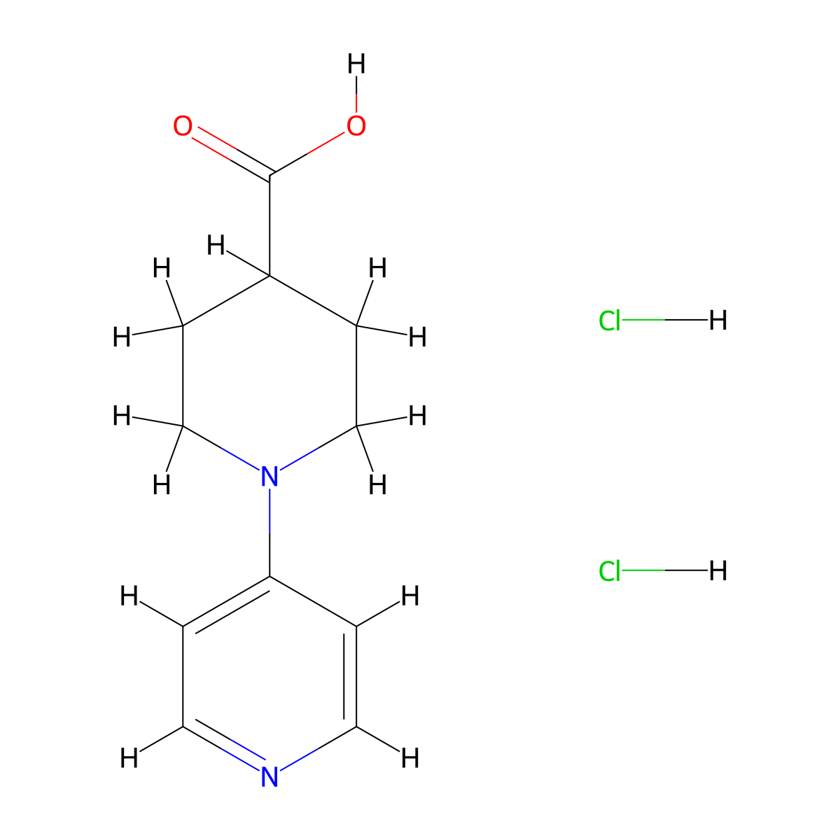 1-(Pyridin-4-yl)piperidine-4-carboxylic acid dihydrochloride molecular structure, CAS 1209880-00-1