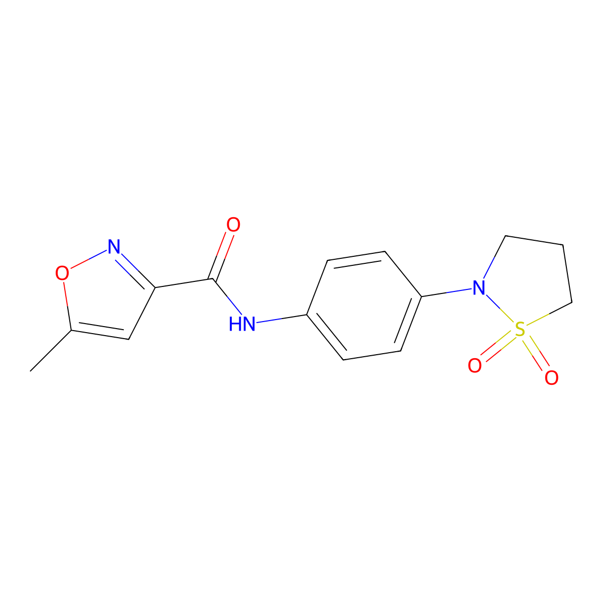 N-(4-(1,1-dioxidoisothiazolidin-2-yl)phenyl)-5-methylisoxazole-3-carboxamide molecular structure, CAS 1209881-42-4