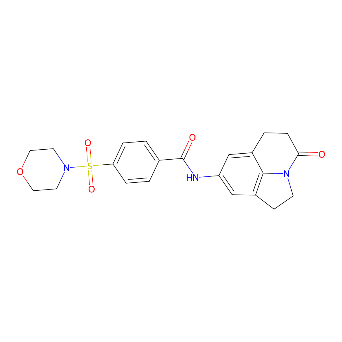 4-(morpholine-4-sulfonyl)-N-{11-oxo-1-azatricyclo[6.3.1.0^{4,12}]dodeca-4(12),5,7-trien-6-yl}benzamide molecular structure, CAS 1209884-80-9