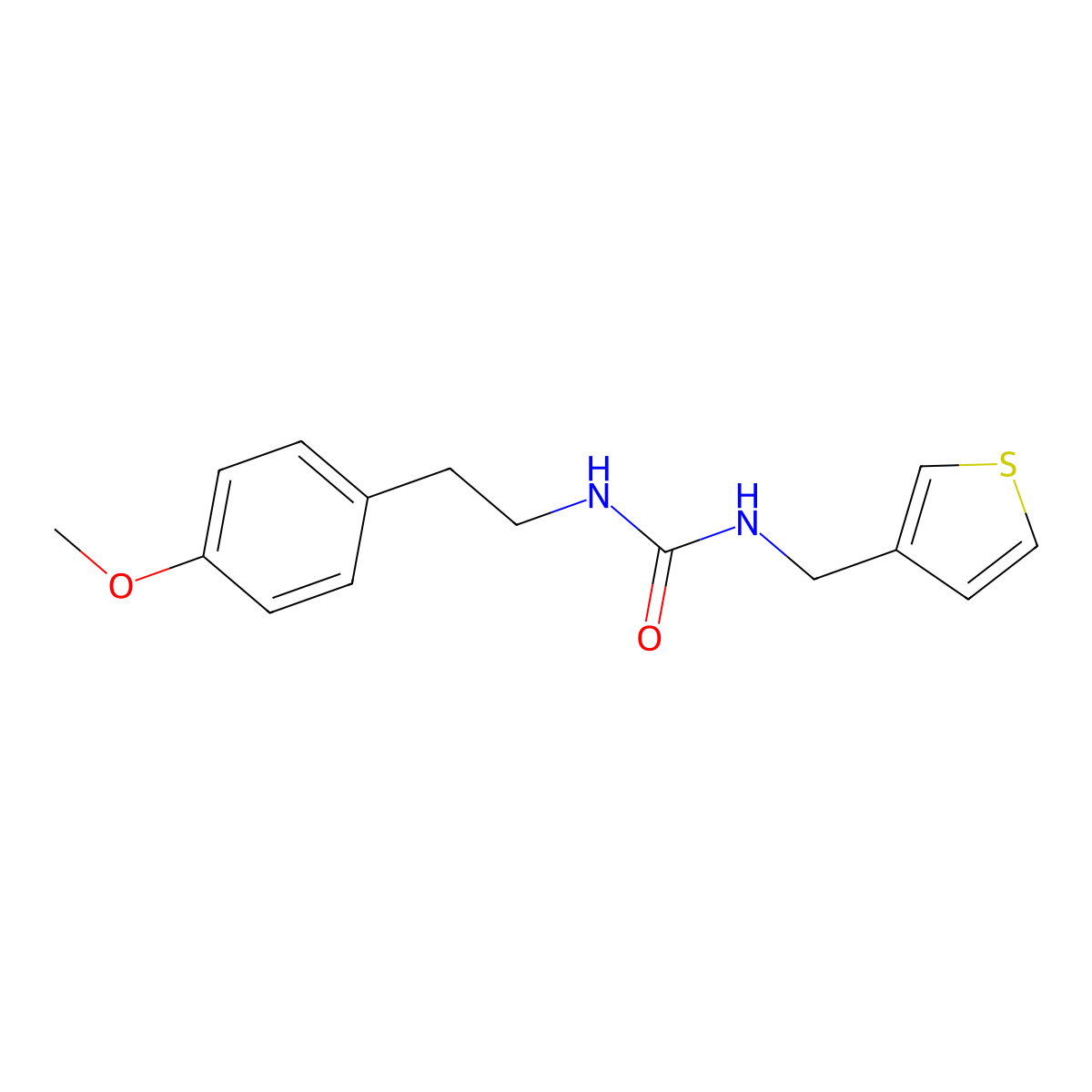 1-[2-(4-Methoxyphenyl)ethyl]-3-[(thiophen-3-yl)methyl]urea molecular structure, CAS 1209892-96-5