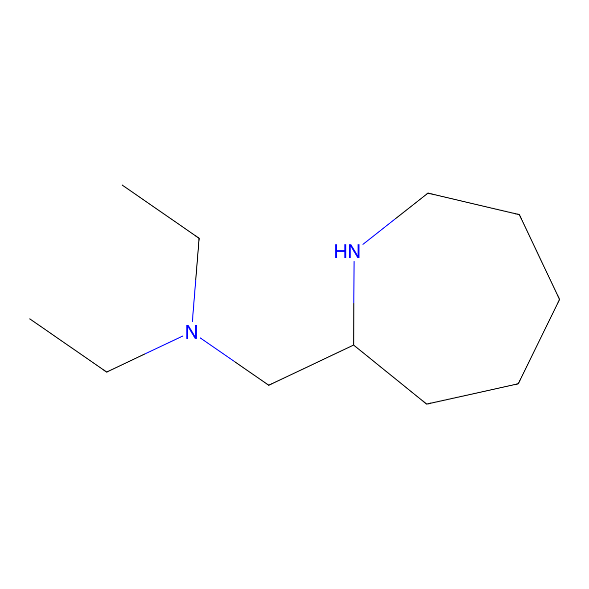 N-(2-Azepanylmethyl)-N-ethylethanamine molecular structure, CAS 120990-85-4