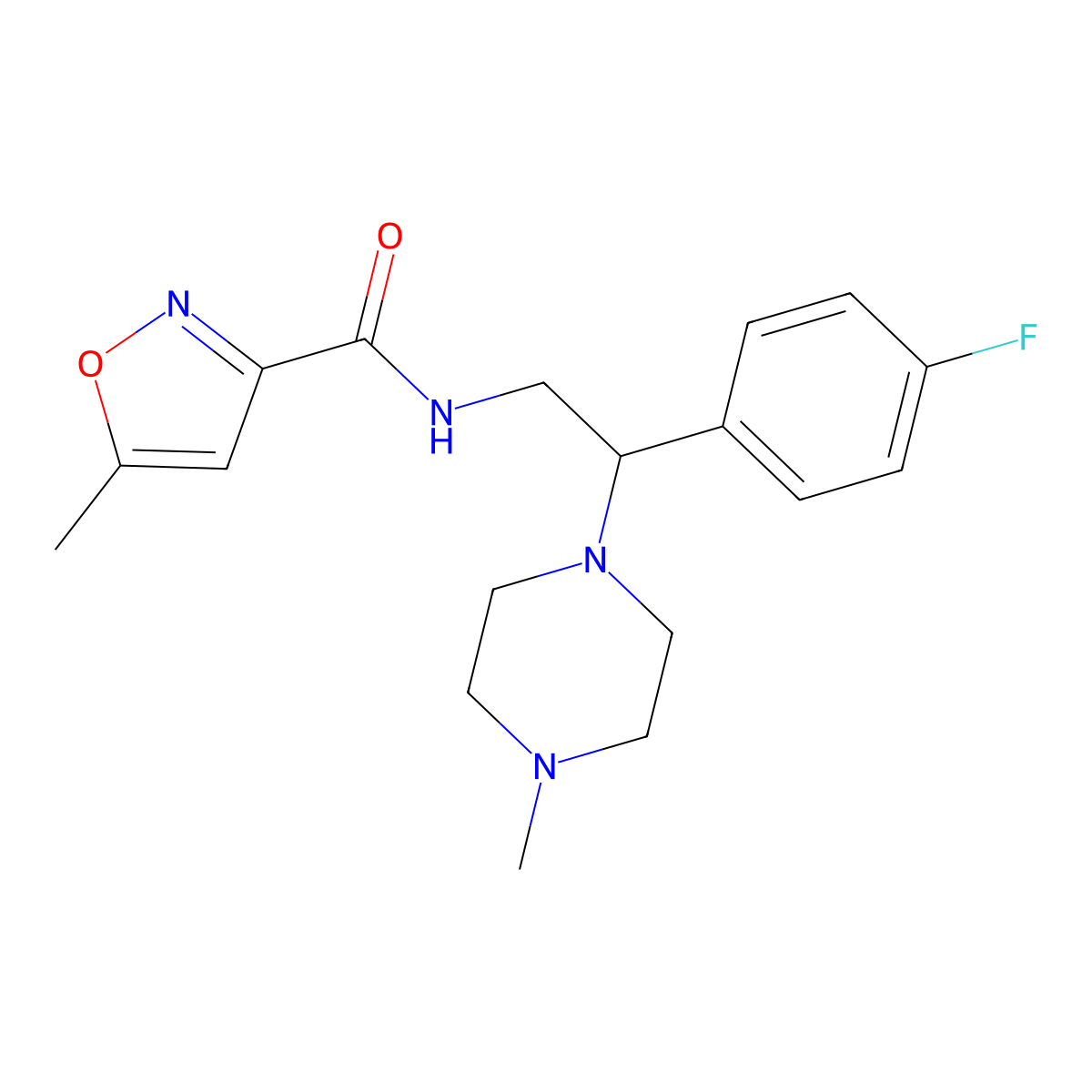 N-(2-(4-fluorophenyl)-2-(4-methylpiperazin-1-yl)ethyl)-5-methylisoxazole-3-carboxamide molecular structure, CAS 1209901-48-3