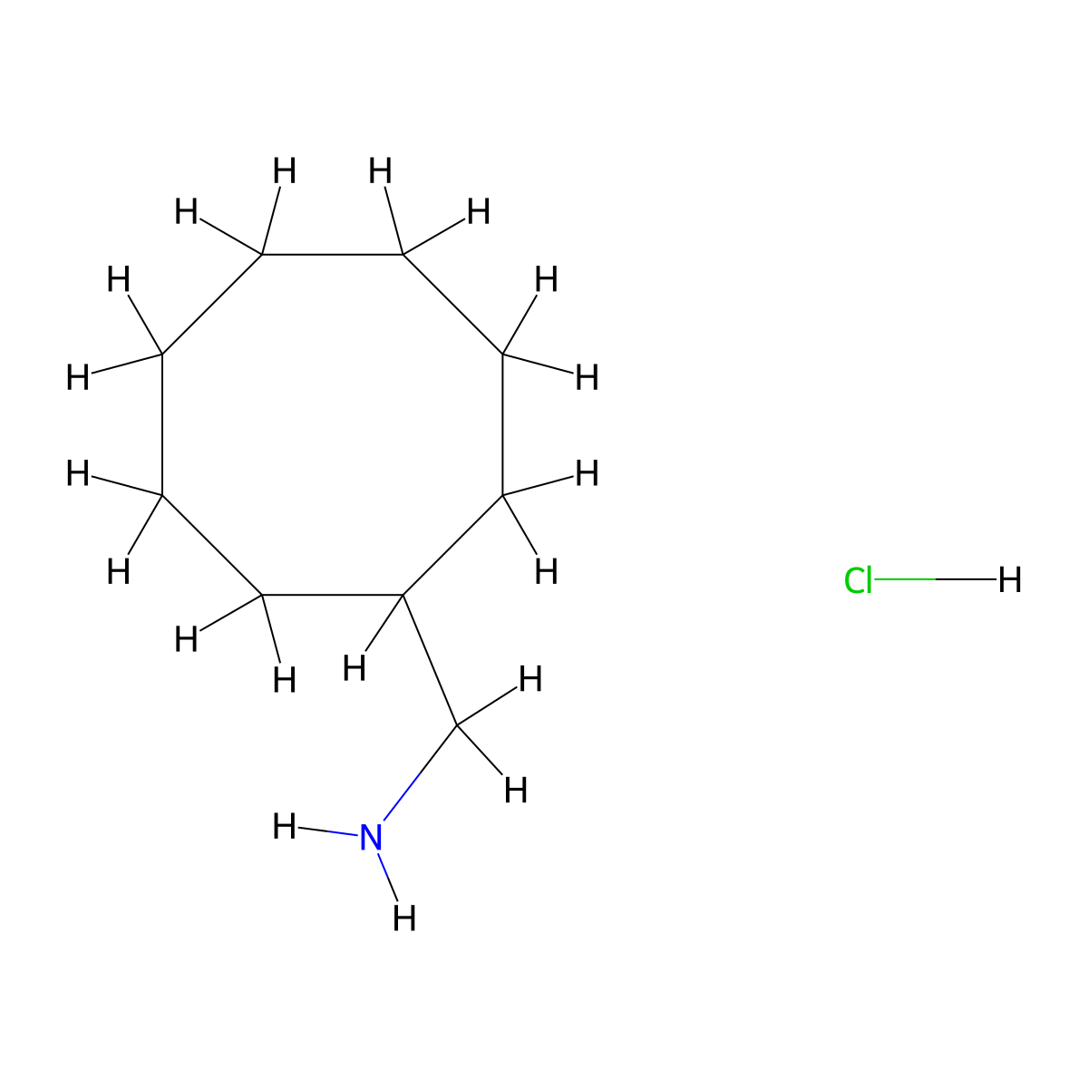 Cyclooctylmethanamine hydrochloride molecular structure, CAS 1209904-16-4
