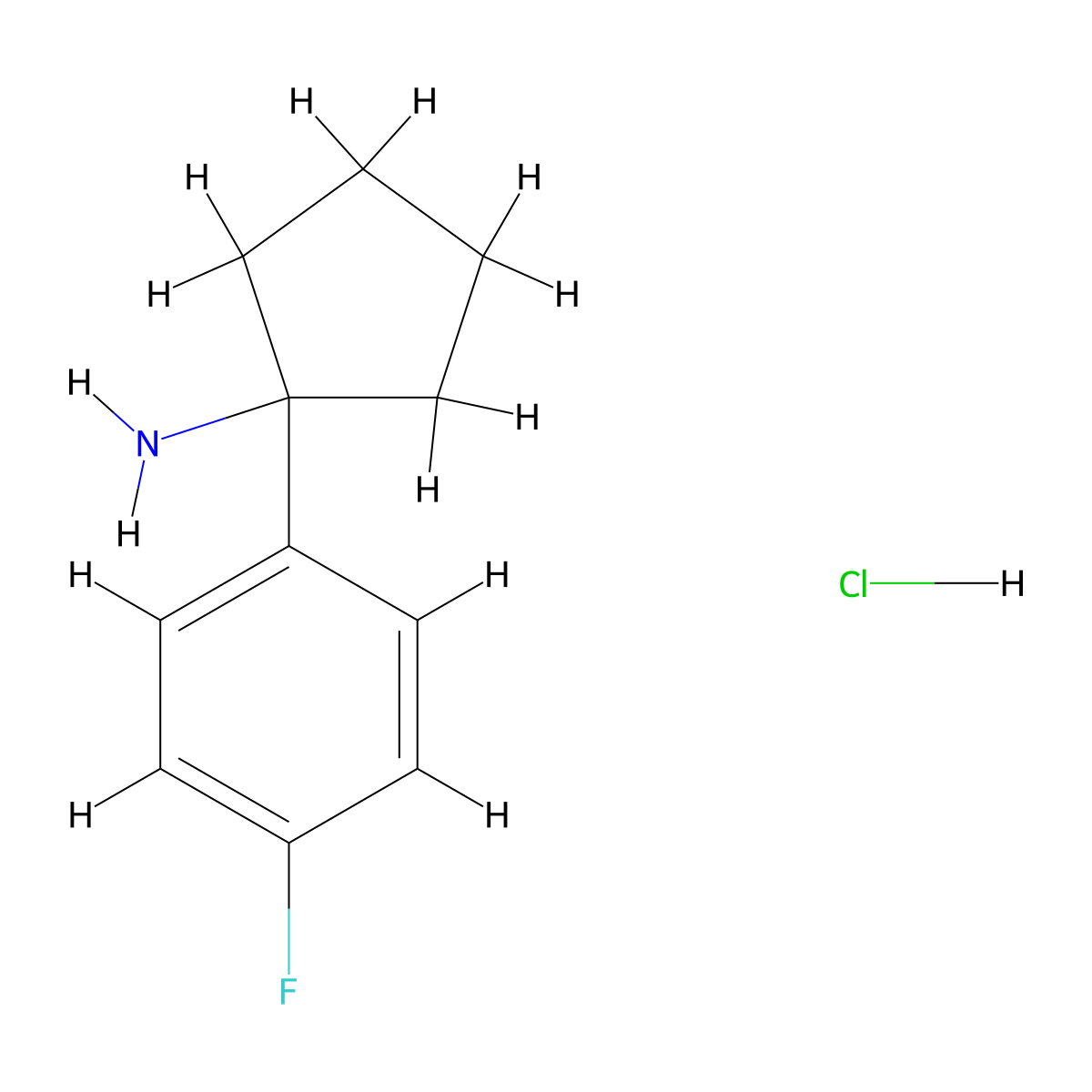1-(4-Fluorophenyl)cyclopentan-1-amine hydrochloride molecular structure, CAS 1209904-53-9