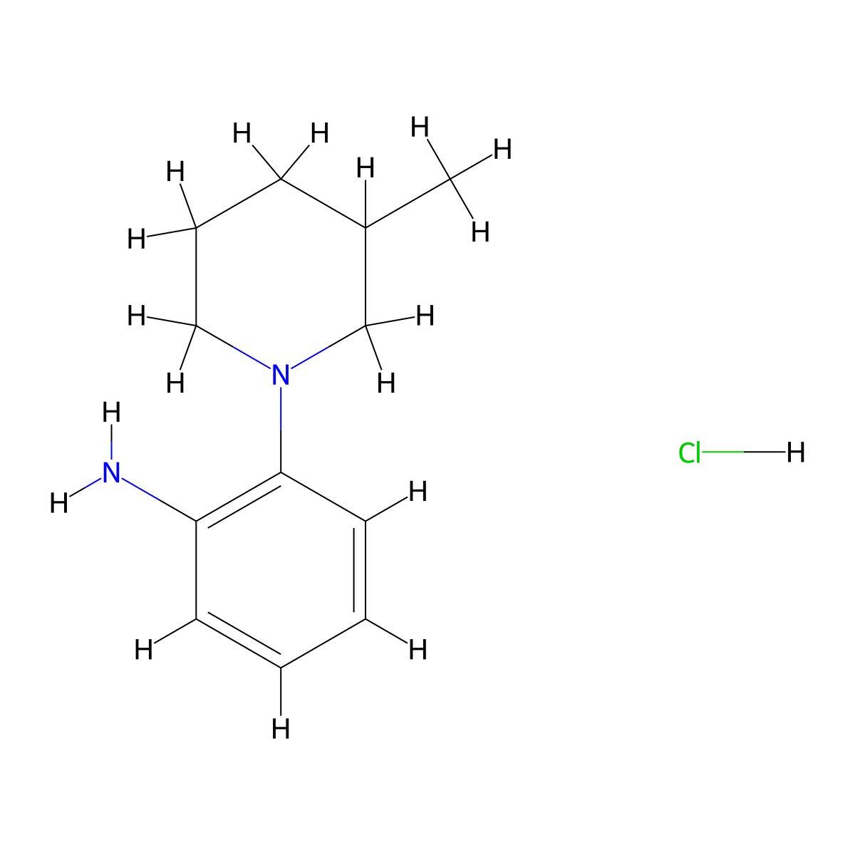 2-(3-Methylpiperidin-1-yl)aniline hydrochloride molecular structure, CAS 1209906-18-2