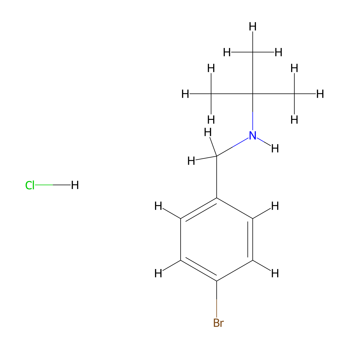 N-(4-Bromobenzyl)-2-methylpropan-2-amine hydrochloride molecular structure, CAS 1209906-44-4