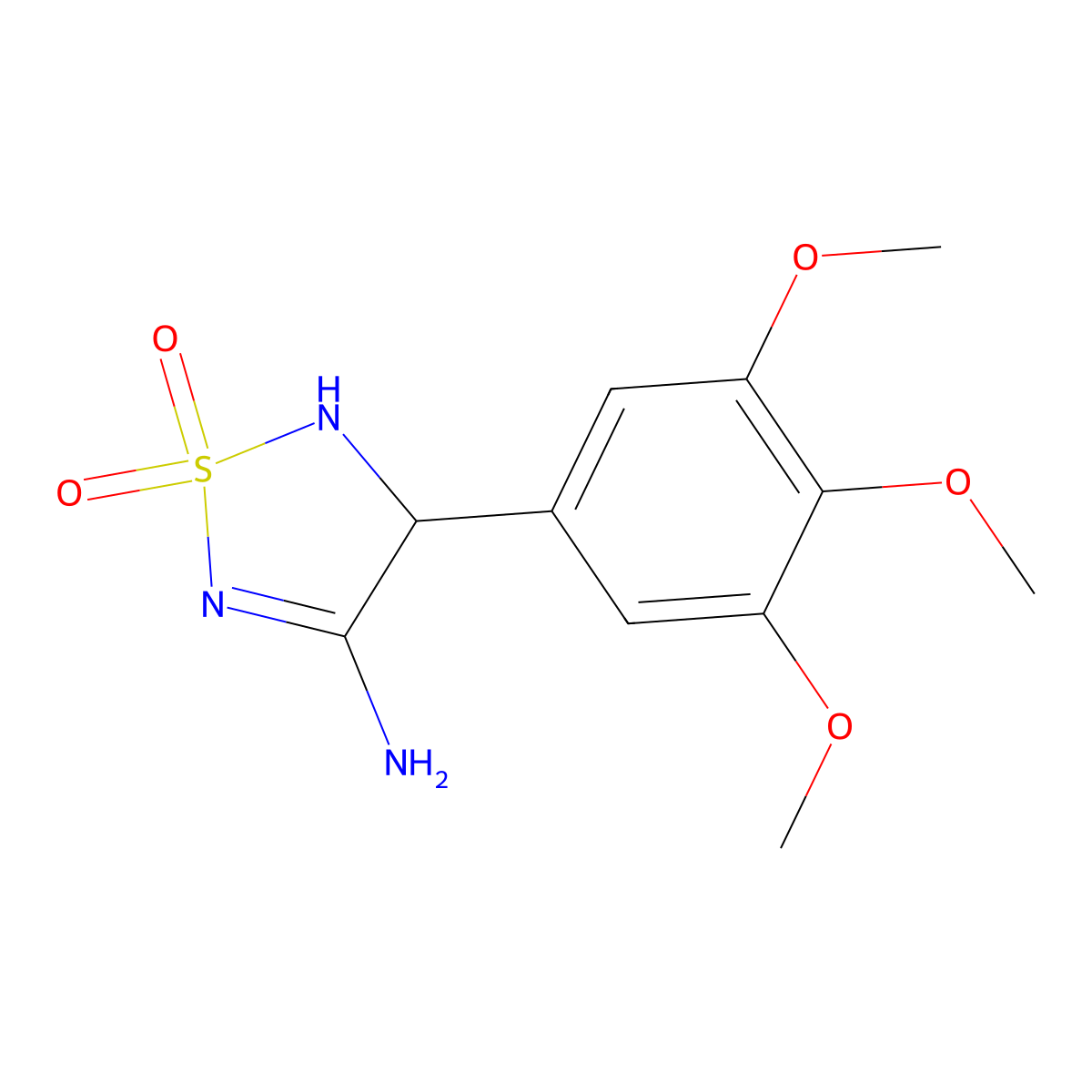 4-(3,4,5-Trimethoxyphenyl)-1,2,5-thiadiazolidin-3-imine 1,1-dioxide molecular structure, CAS 120991-26-6