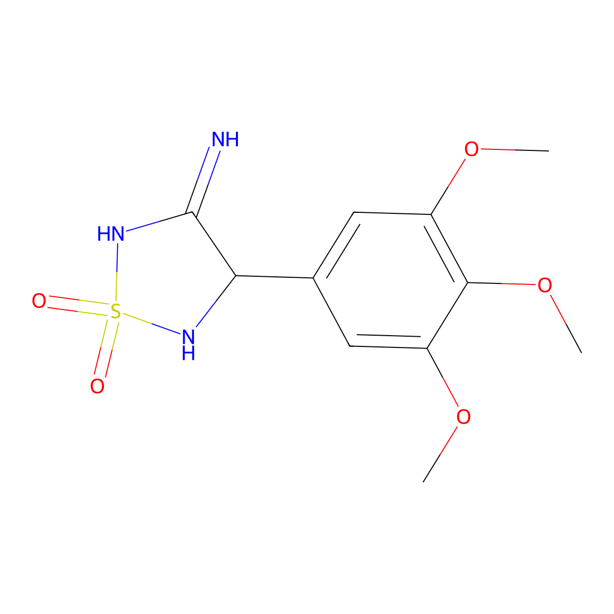 4-(3,4,5-Trimethoxyphenyl)-1,2,5-thiadiazolidin-3-imine 1,1-dioxide molecular structure, CAS 120991-26-6