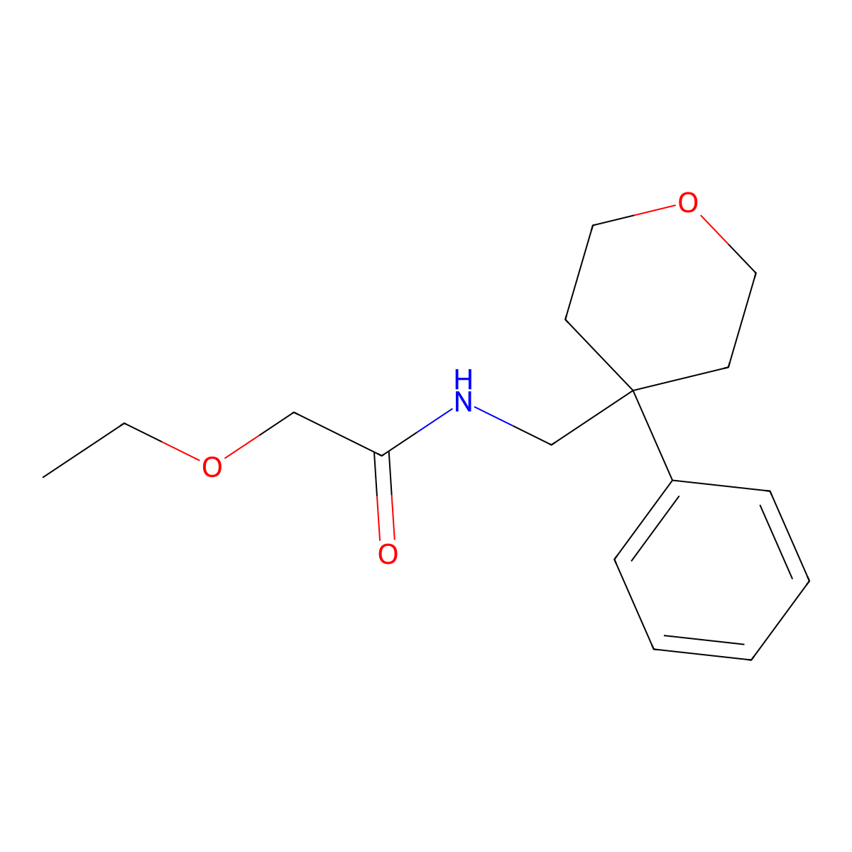 2-ethoxy-N-[(4-phenyloxan-4-yl)methyl]acetamide molecular structure, CAS 1209910-25-7
