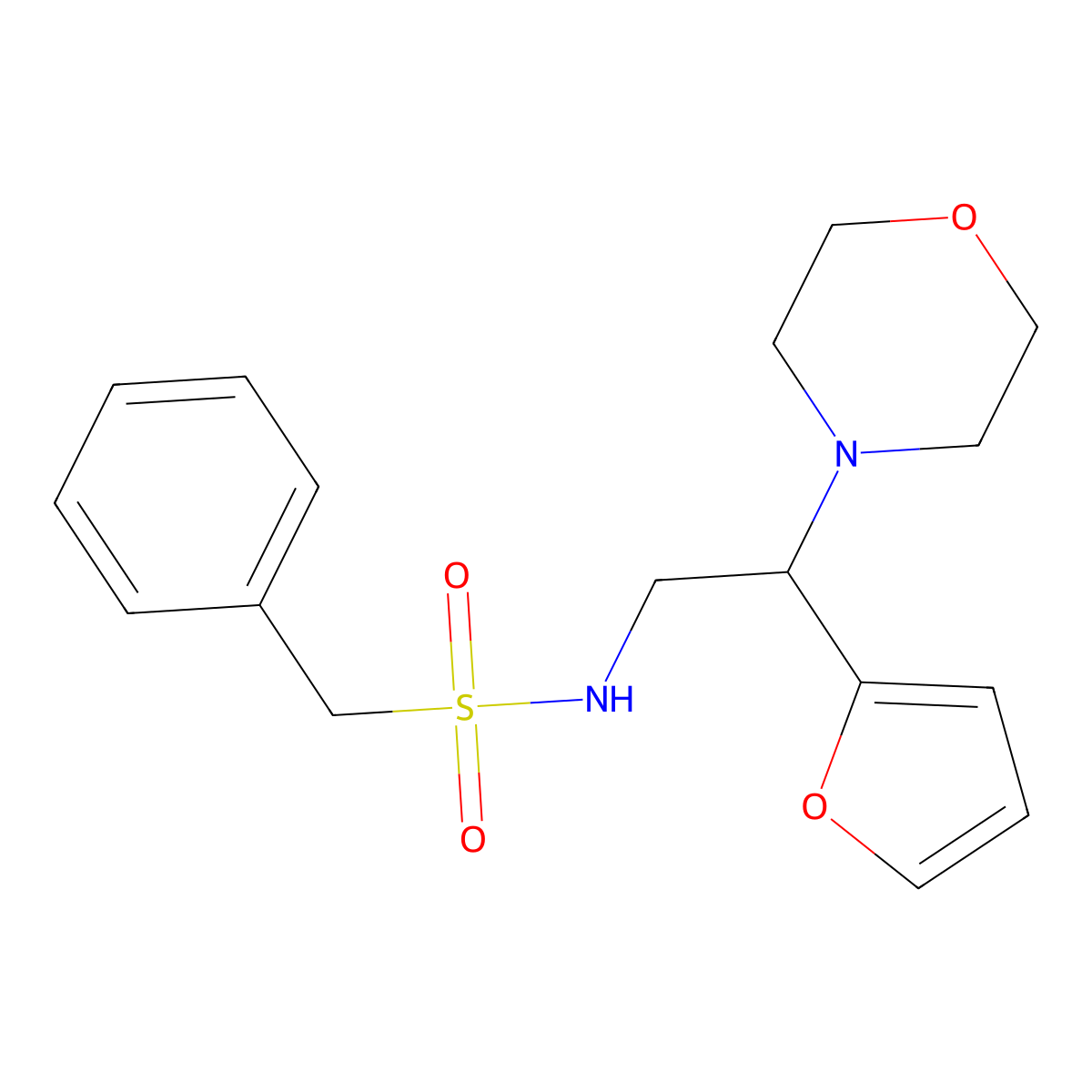 N-(2-(furan-2-yl)-2-morpholinoethyl)-1-phenylmethanesulfonamide molecular structure, CAS 1209912-33-3