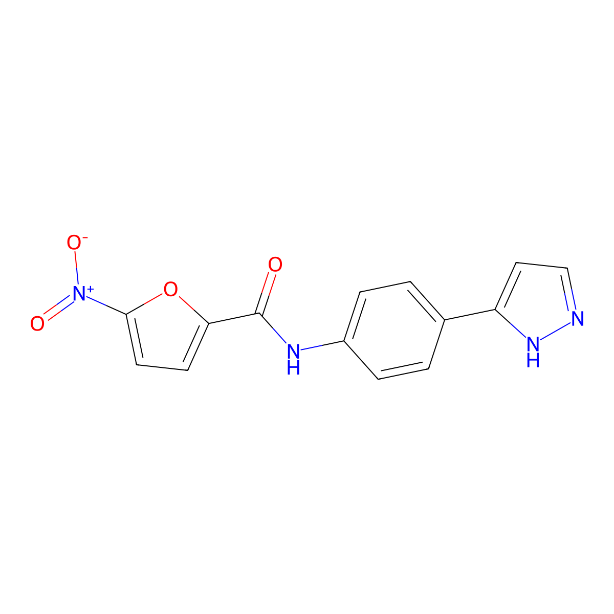 N-(4-(1H-pyrazol-3-yl)phenyl)-5-nitrofuran-2-carboxamide molecular structure, CAS 1209915-18-3
