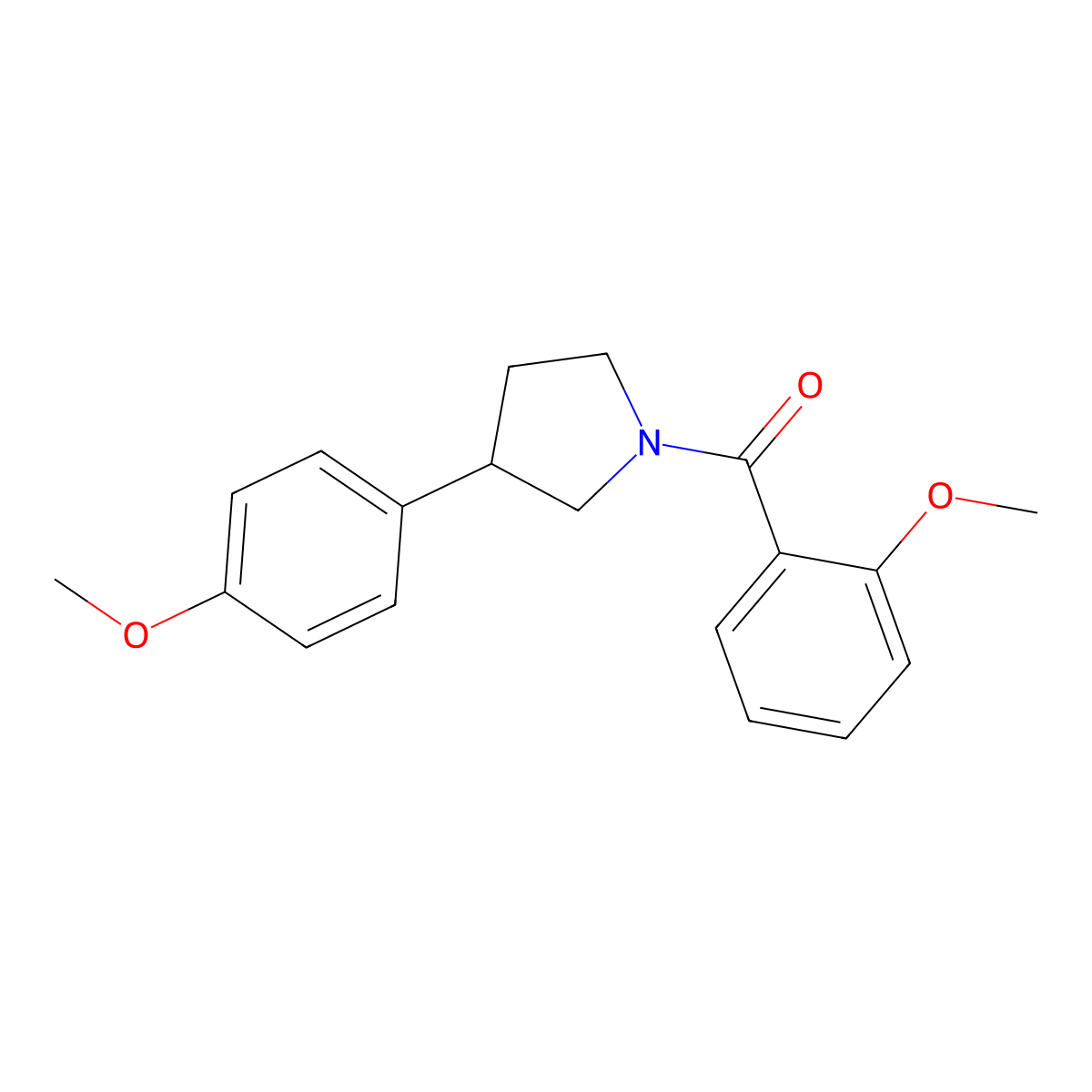(2-Methoxyphenyl)(3-(4-methoxyphenyl)pyrrolidin-1-yl)methanone molecular structure, CAS 1209915-78-5