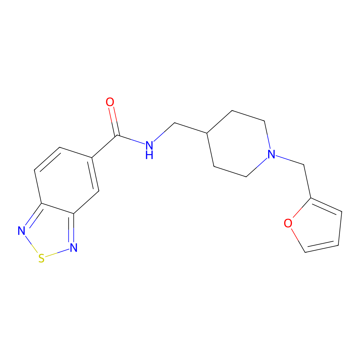 N-((1-(furan-2-ylmethyl)piperidin-4-yl)methyl)benzo[c][1,2,5]thiadiazole-5-carboxamide molecular structure, CAS 1209920-64-8