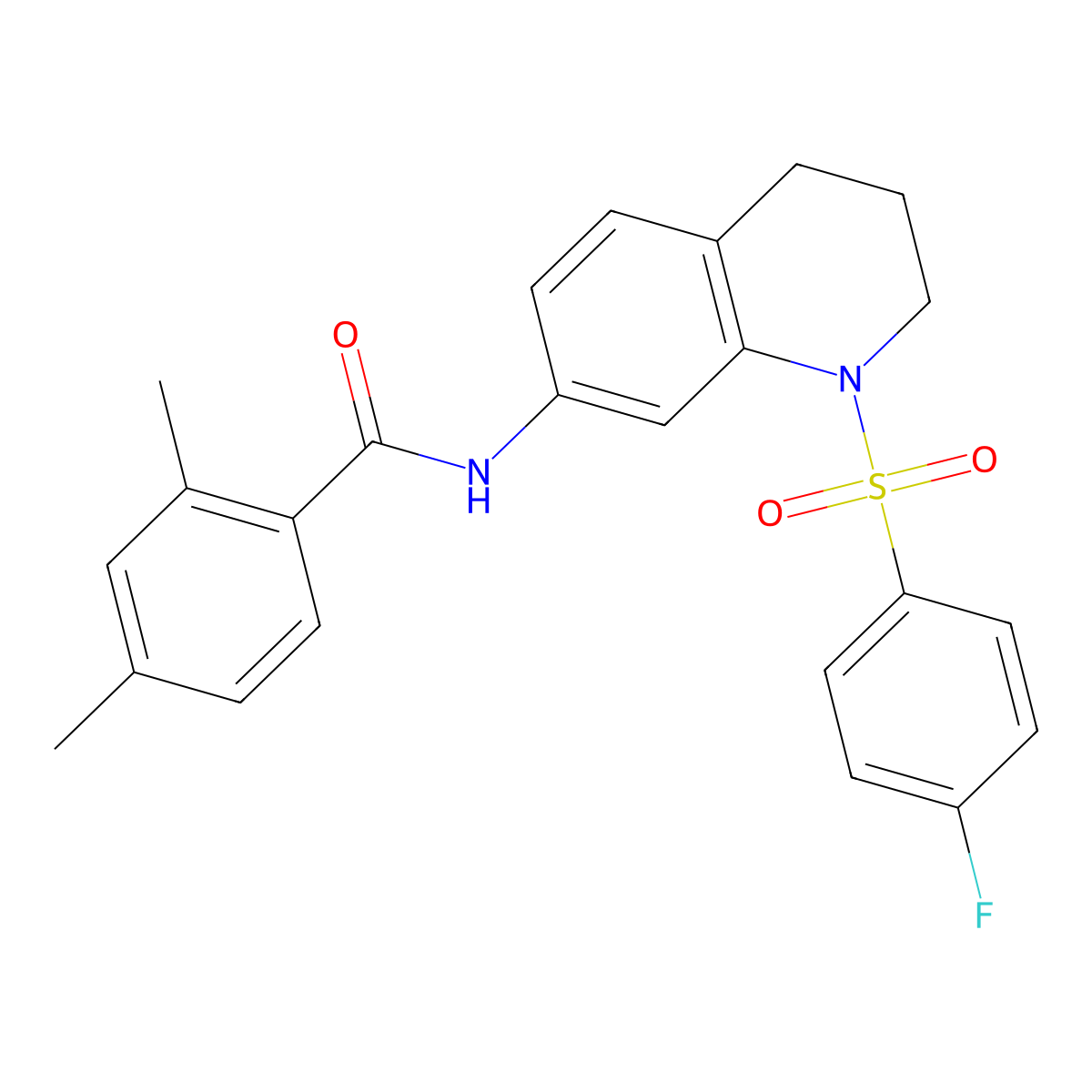N-[1-(4-fluorobenzenesulfonyl)-1,2,3,4-tetrahydroquinolin-7-yl]-2,4-dimethylbenzamide molecular structure, CAS 1209924-00-4