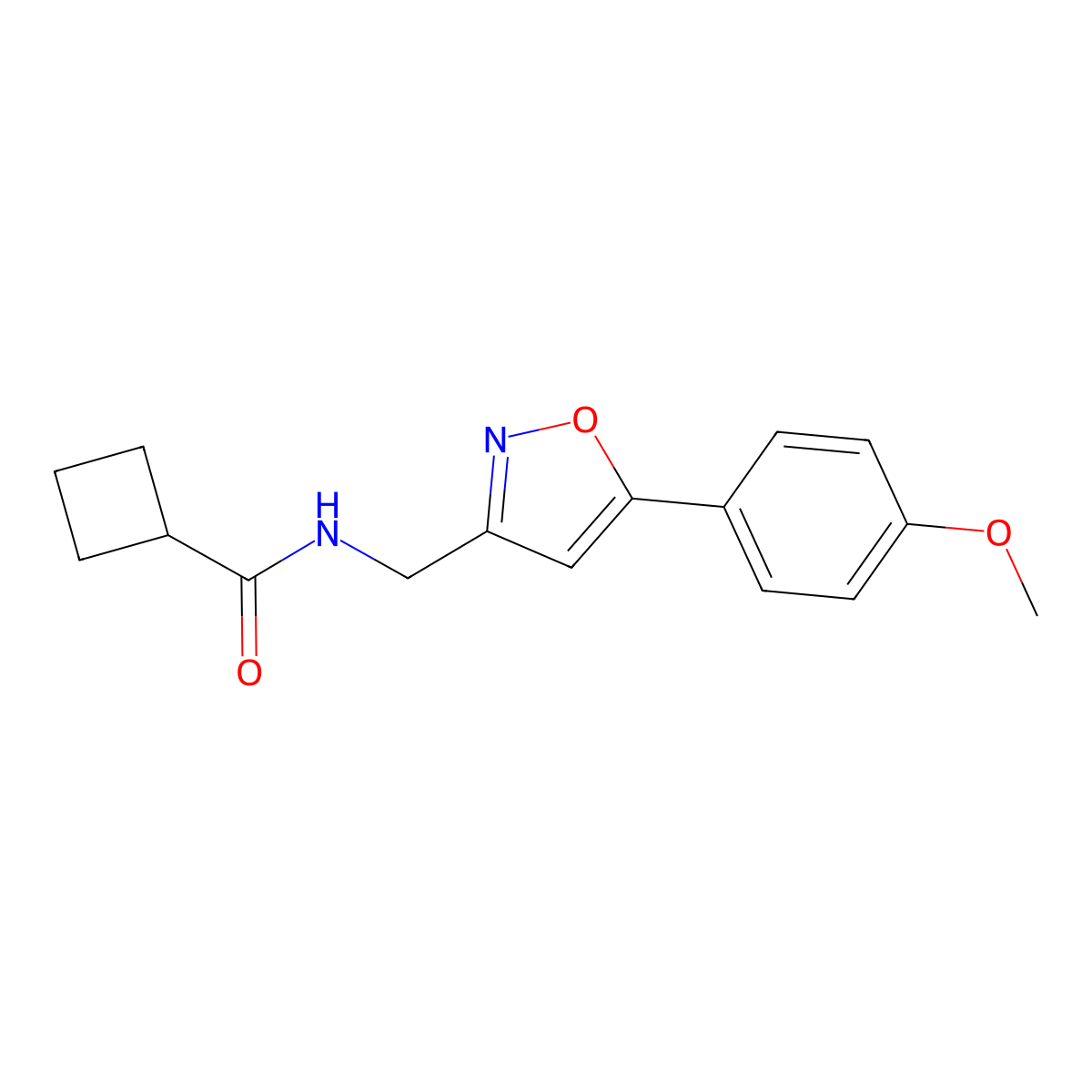 N-((5-(4-methoxyphenyl)isoxazol-3-yl)methyl)cyclobutanecarboxamide molecular structure, CAS 1209928-01-7