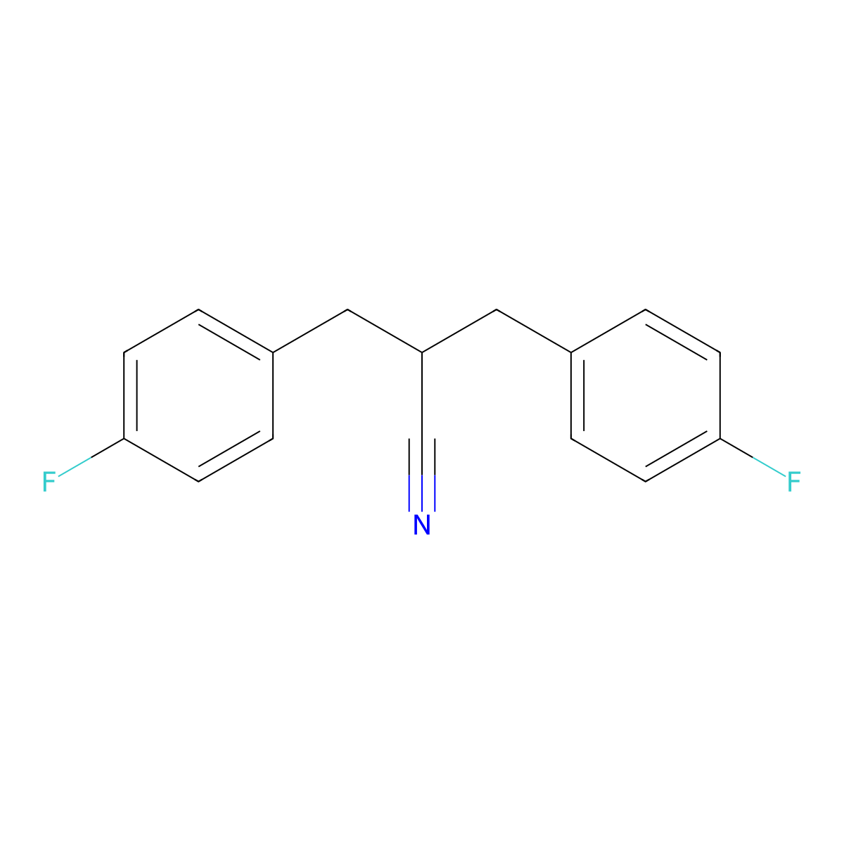 2-(4-Fluorobenzyl)-3-(4-fluorophenyl)propanenitrile molecular structure, CAS 1209930-98-2