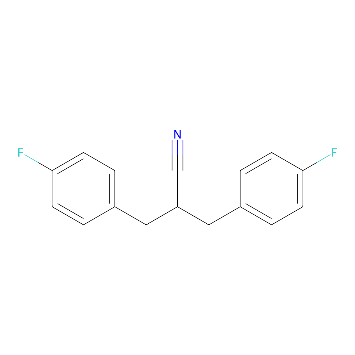 2-(4-Fluorobenzyl)-3-(4-fluorophenyl)propanenitrile molecular structure, CAS 1209930-98-2