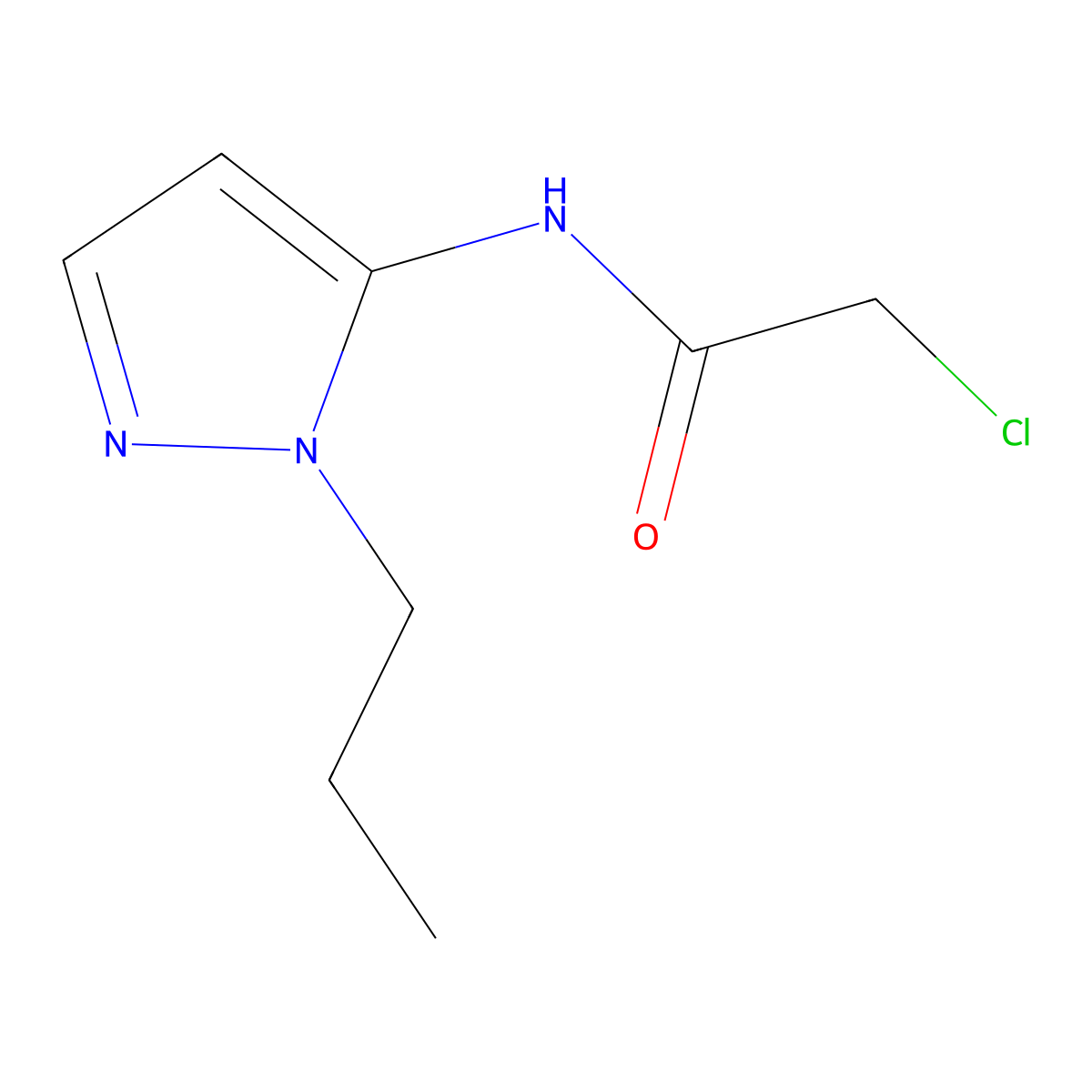 2-chloro-N-(1-propyl-1H-pyrazol-5-yl)acetamide molecular structure, CAS 1209931-68-9